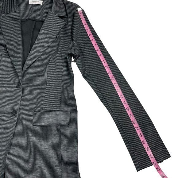 Bailey 44 Women's Peter The Great Blazer Jacket Size Large Black Gray Striped - Picture 12 of 16